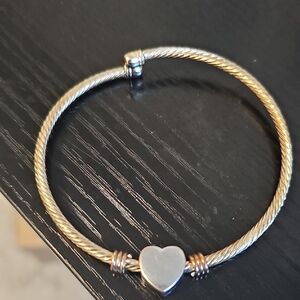 Elegant Gold and Silver Heart Bracelet